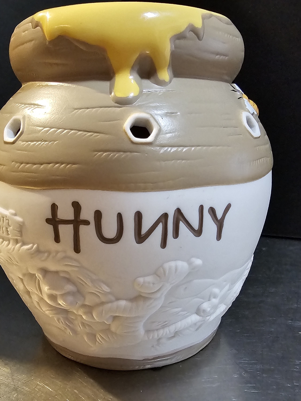 Hunny Ceramic Honey Pot Decorative Vase - Brown & Yellow